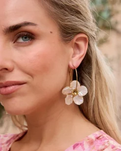 Boucles d’eilles créoles avec fleur-Polin et moi Best