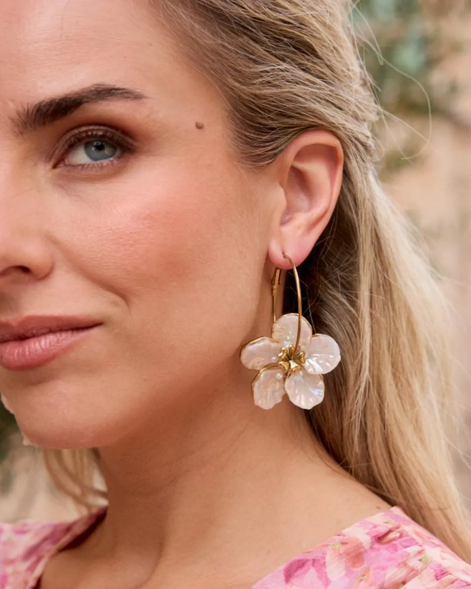 Boucles d’eilles créoles avec fleur-Polin et moi Best