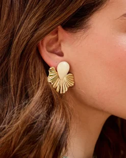 Boucles d’eilles feuille de séléné-Polin et moi New