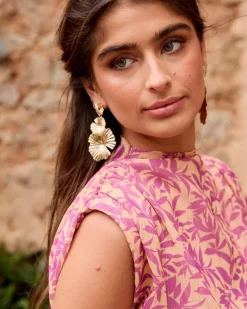 Boucles d’eilles fleur Lisan-Polin et moi Sale