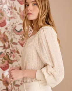 Chemise à col en dentelle Pilar-Polin et moi Outlet