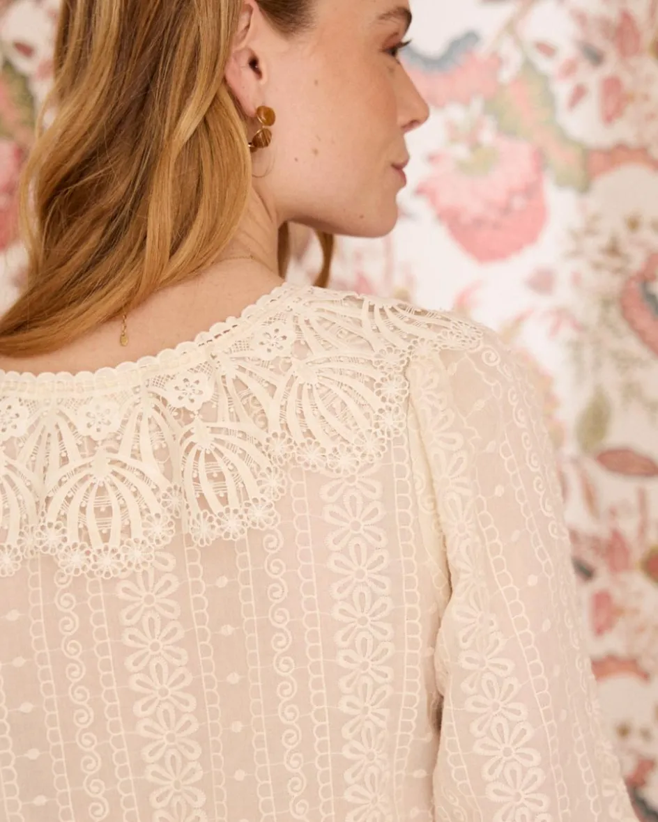 Chemise à col en dentelle Pilar-Polin et moi Outlet