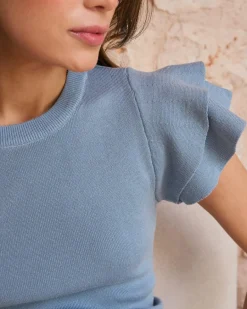 Haut à volants à manches Hailey-Polin et moi Clearance