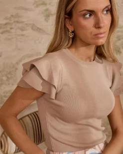 Haut à volants à manches Jordils-Polin et moi Clearance