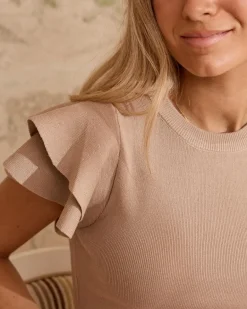 Haut à volants à manches Jordils-Polin et moi Clearance