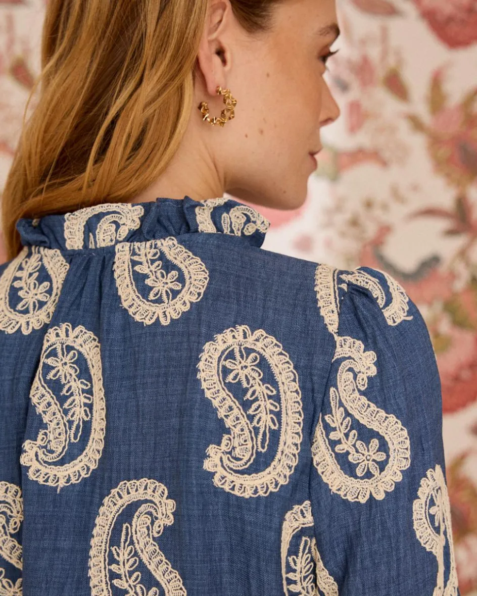 Helia Paisley Chemise brodée-Polin et moi Discount