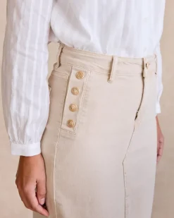 Jupe en jean avec boutons latéraux-Polin et moi Hot