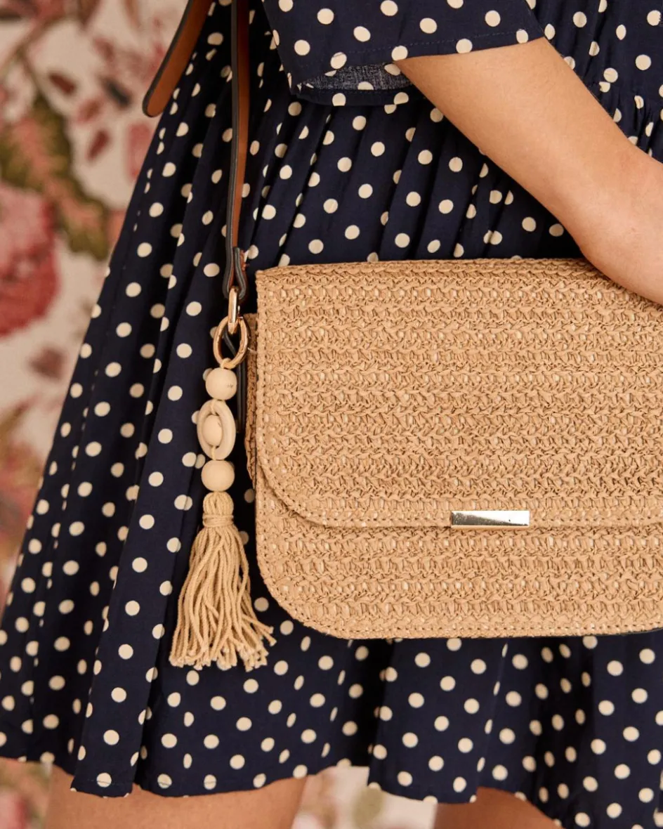 Sac à bandoulière Rafia Vera-Polin et moi Hot