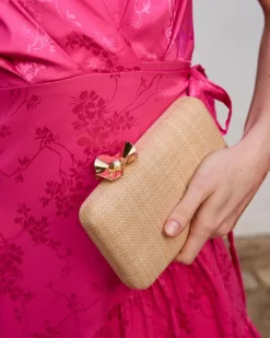 Sac en raphia fleur dorée-Polin et moi Outlet