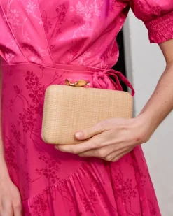 Sac en raphia fleur dorée-Polin et moi Outlet