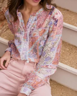 Tamaris imprimer Patchwork Blouse-Polin et moi Online