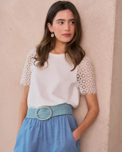 T-shirt à manches en dentelle Inara-Polin et moi Hot