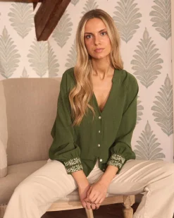 Vivi Green Blouse-Polin et moi Online